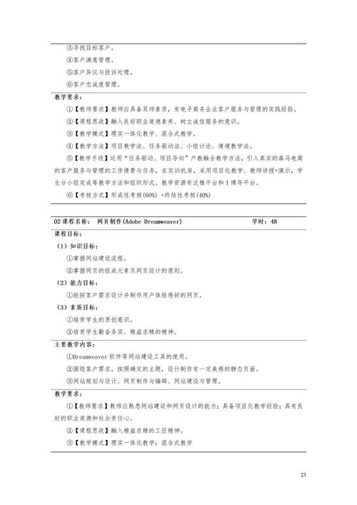 电子商务专业学计划